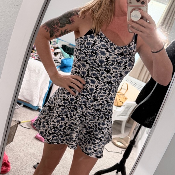 Vintage Daisy Floral Skort Dress Spaghetti Strap Made in USA Size L - Picture 7 of 7